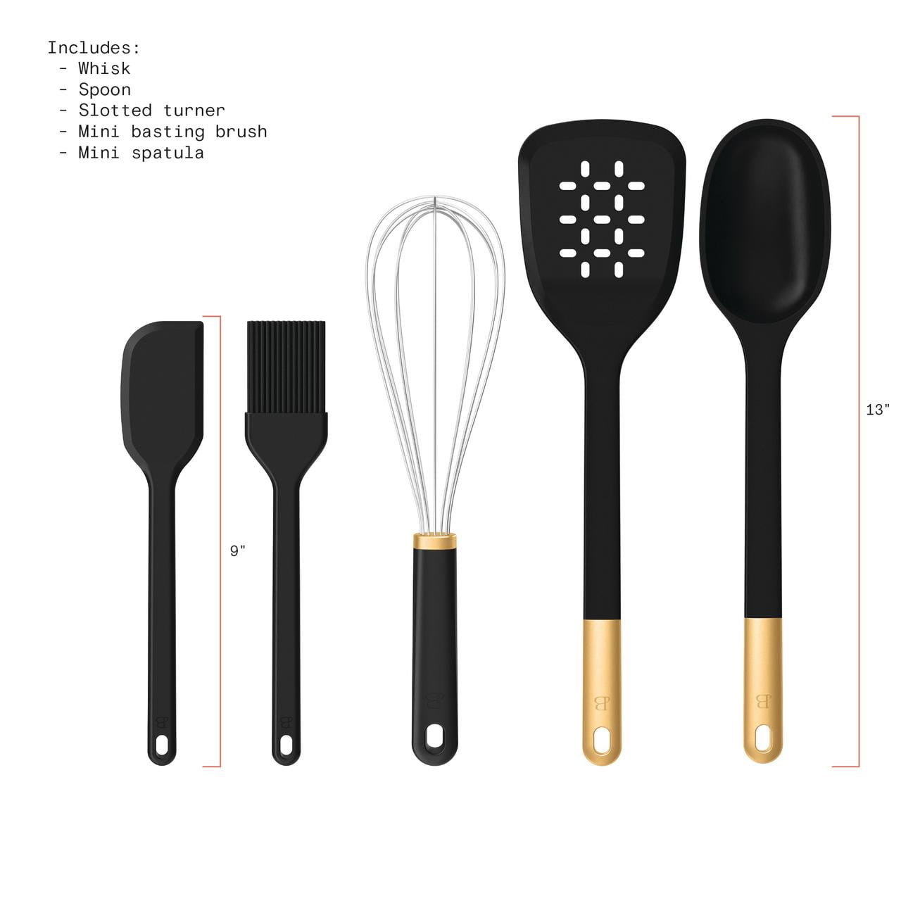 5-Piece Kitchen Tool Set, Porcini Taupe by Drew Barrymore