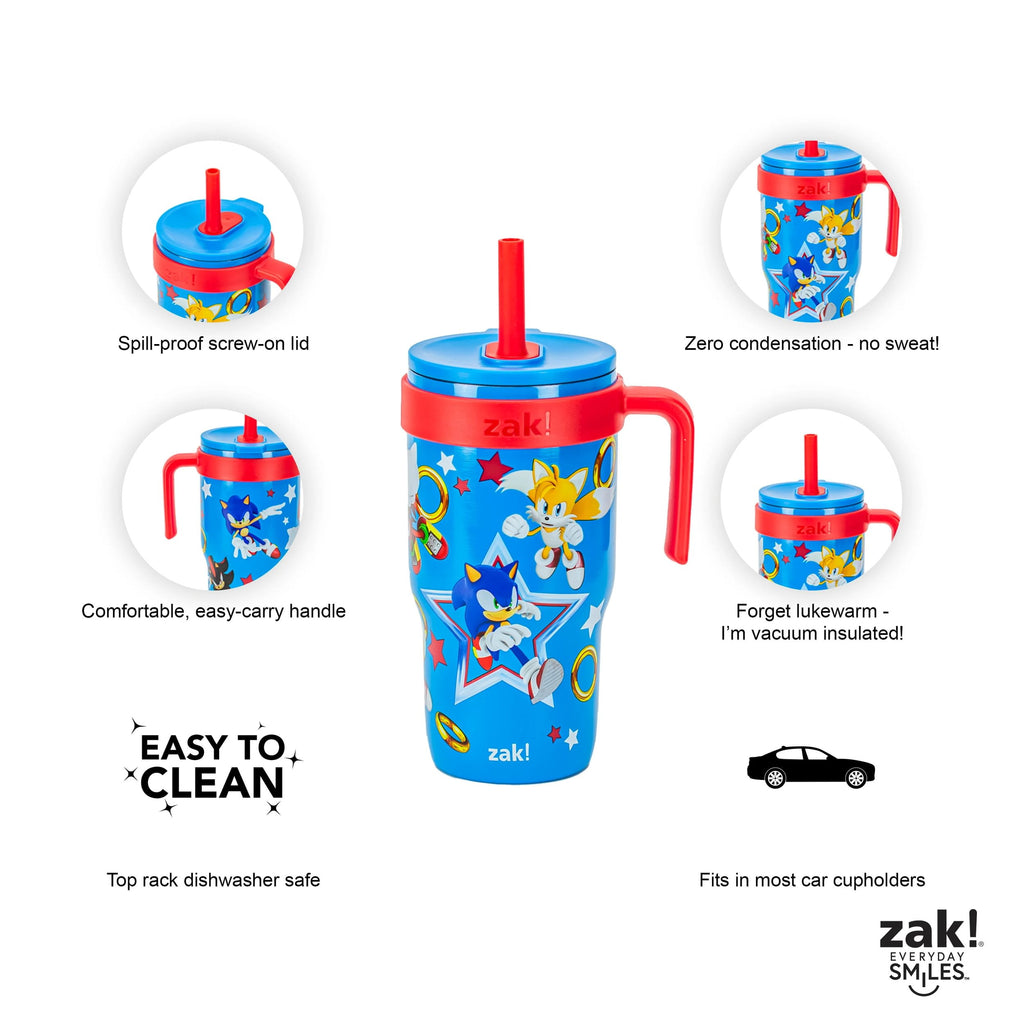 18oz Stitch Kids Straw Handle Tumbler