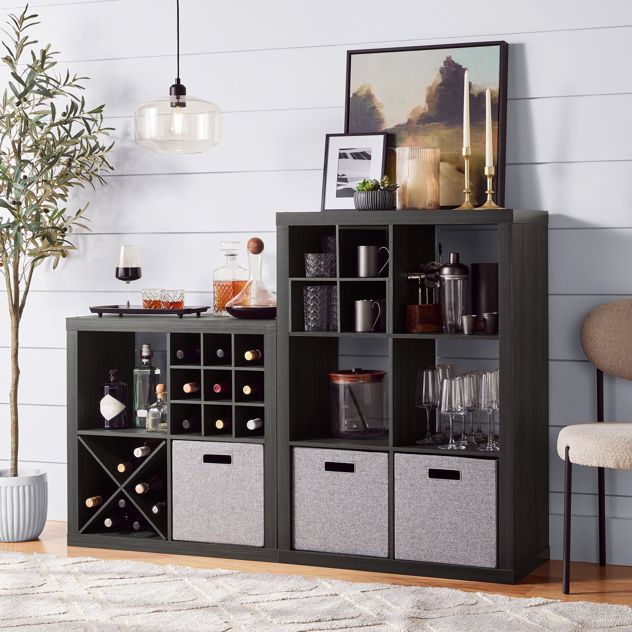 Better Homes &amp; Gardens 4 Cube Storage Organizer, White Texture