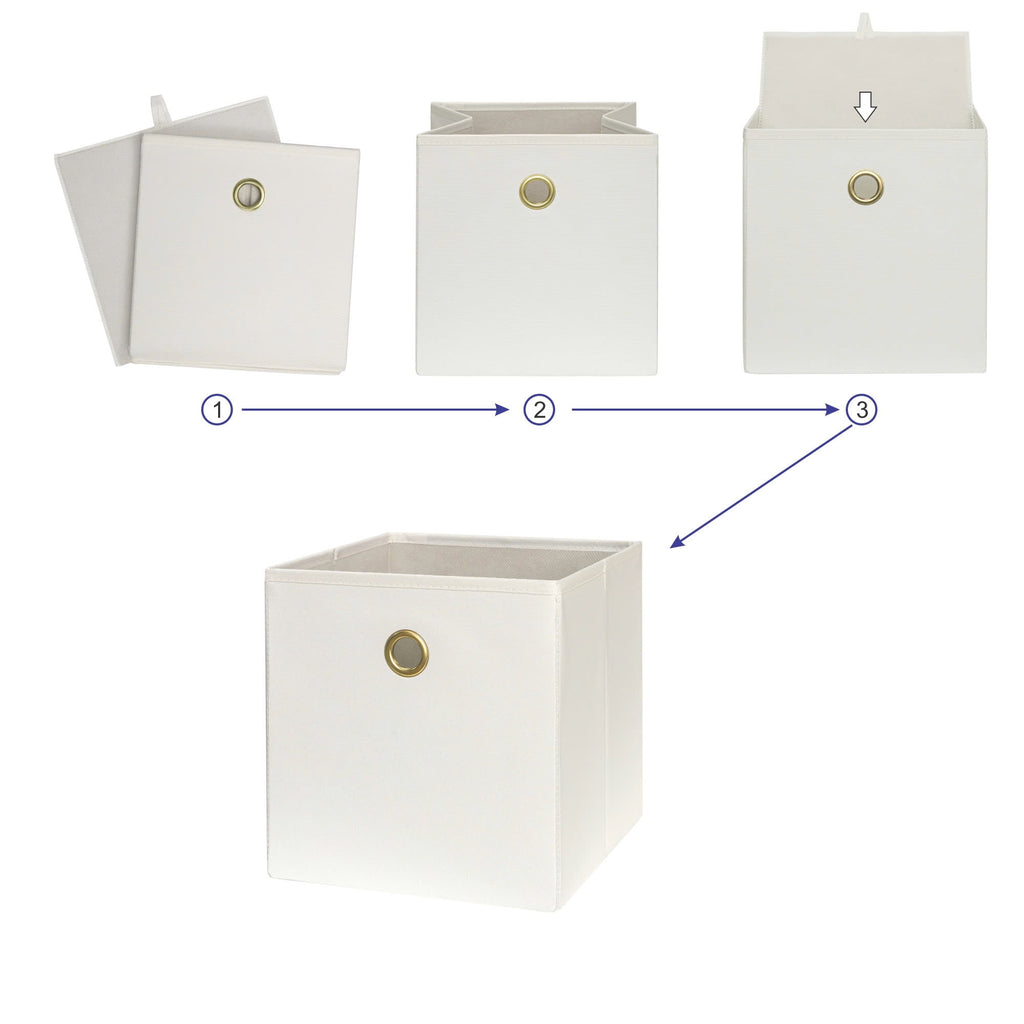 Collapsible Fabric Cube Storage Bins (10.5" x 10.5"), Blue Cove, 4 Pack