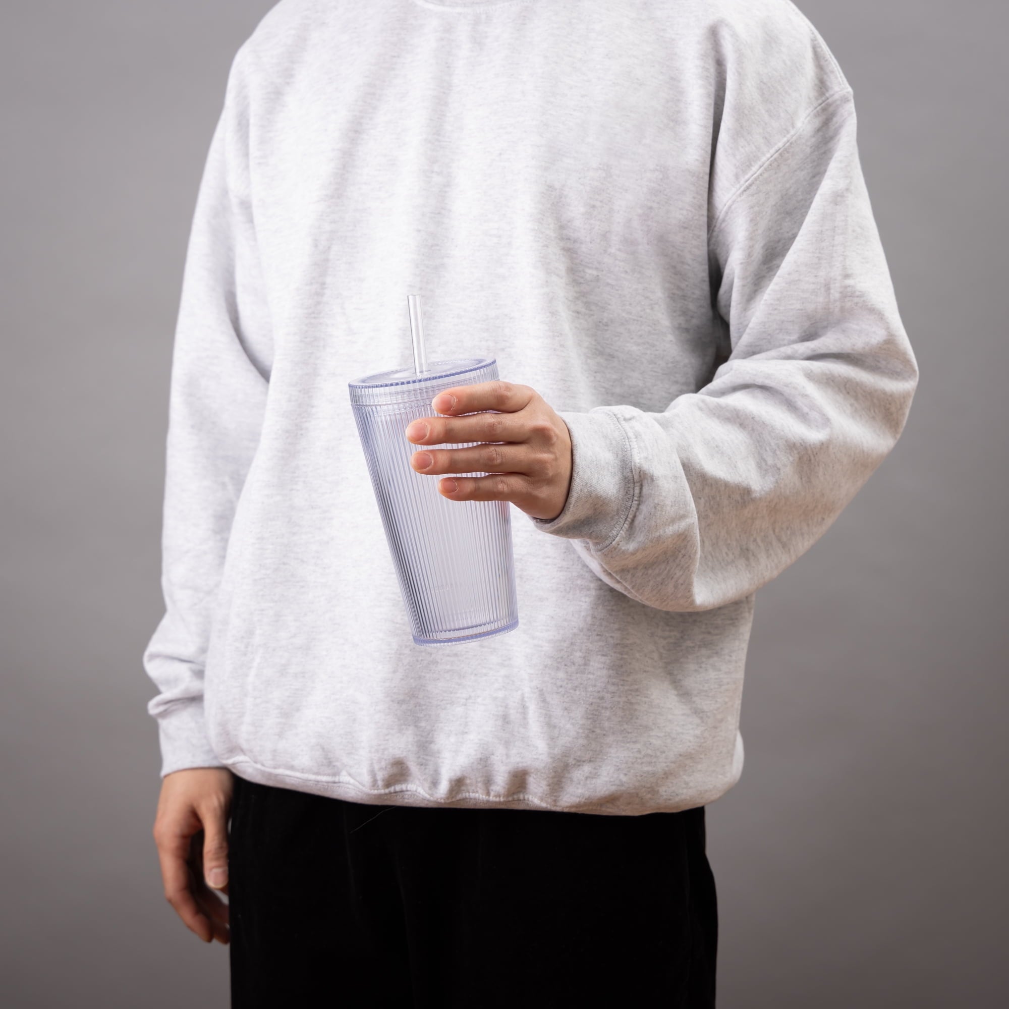 Double-Wall 18oz Iced Coffee Tumbler with Straw