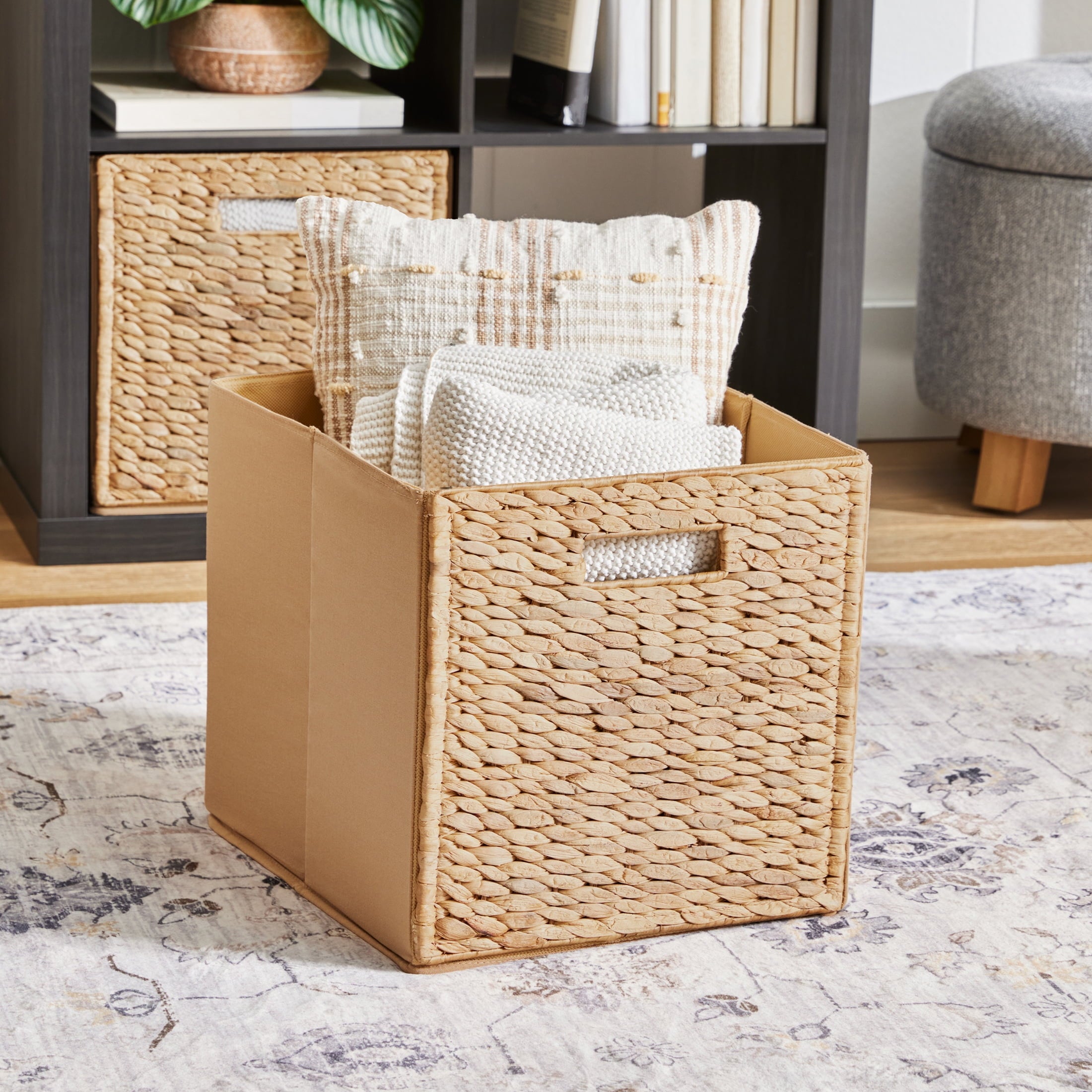 Better Homes &amp; Gardens Collapsible Fabric Cube Storage Bin, Vanilla