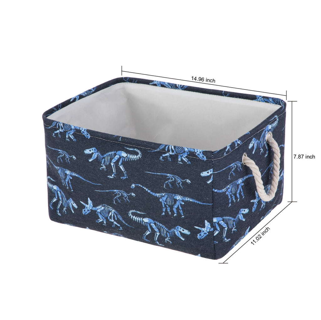 Kids Butterfly Canvas Storage Basket with Handles, 15 in x 11 in x 7.8 in