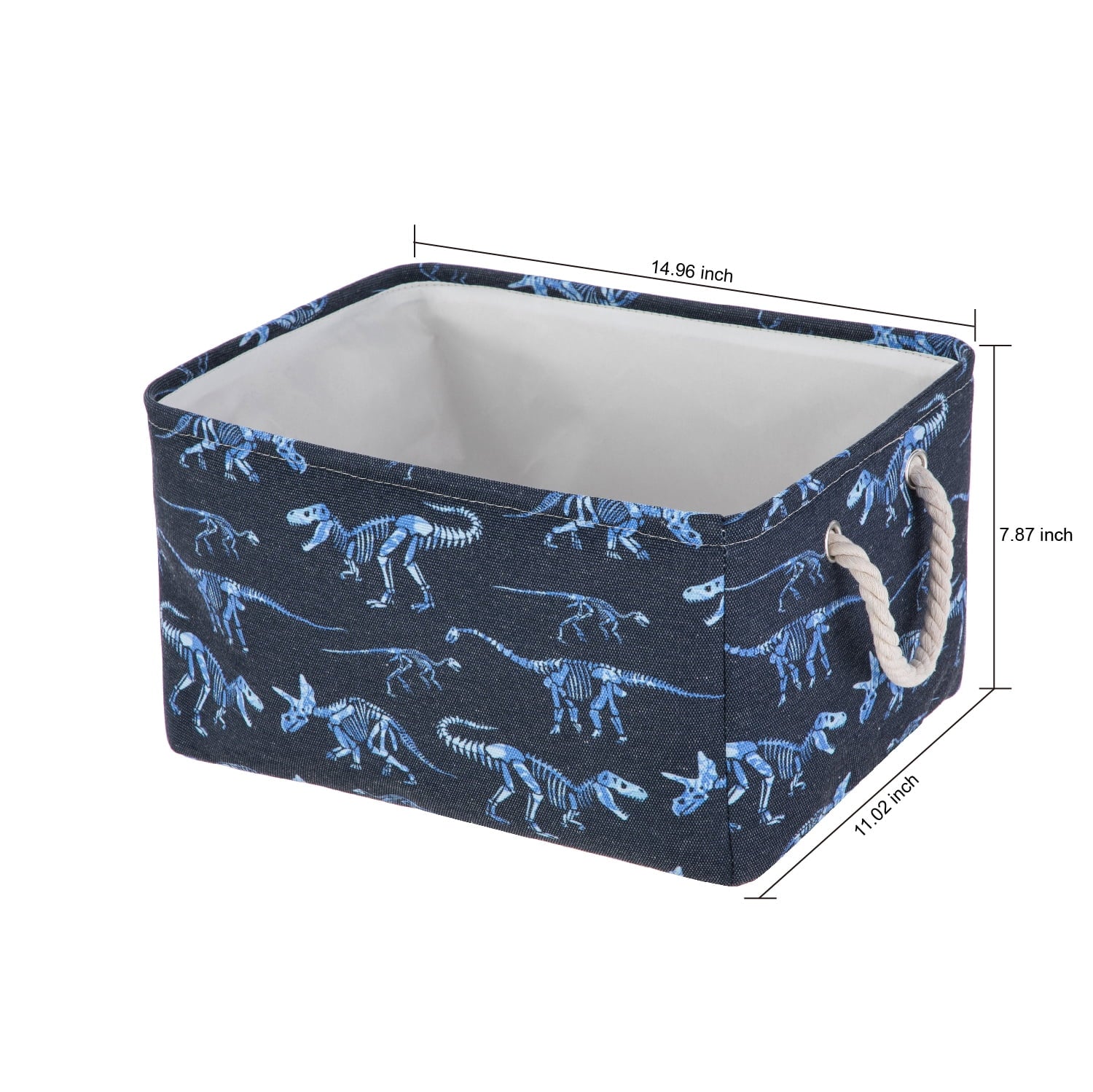 Kids Butterfly Canvas Storage Basket with Handles, 15 in x 11 in x 7.8 in