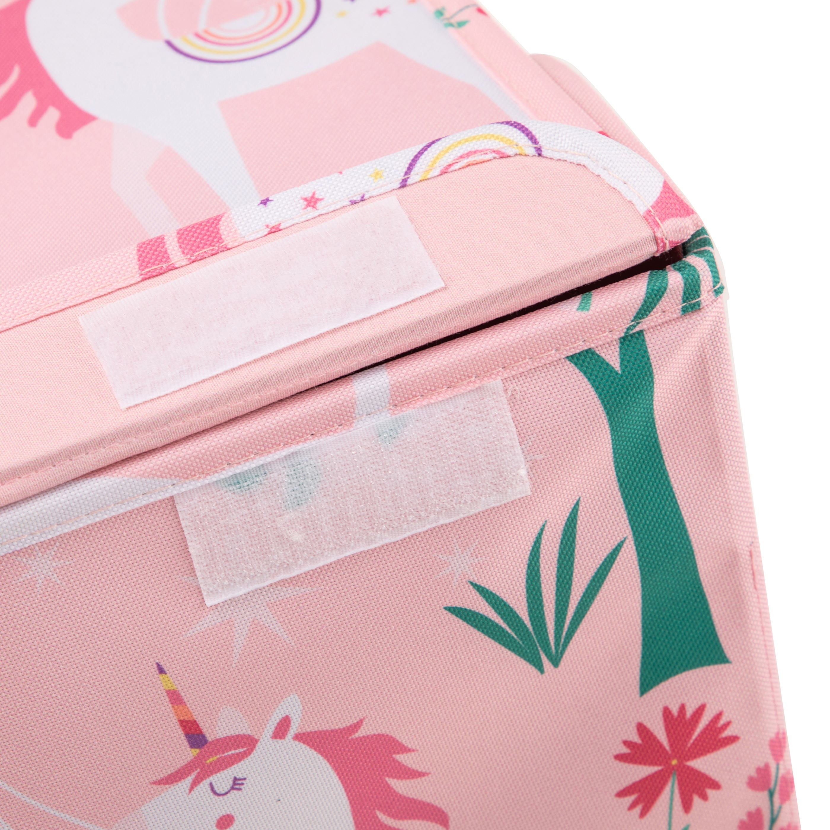 Kids Butterfly Pattern Collapsible Toy Storage Trunk, 24 in x 14.8 in x 15 in