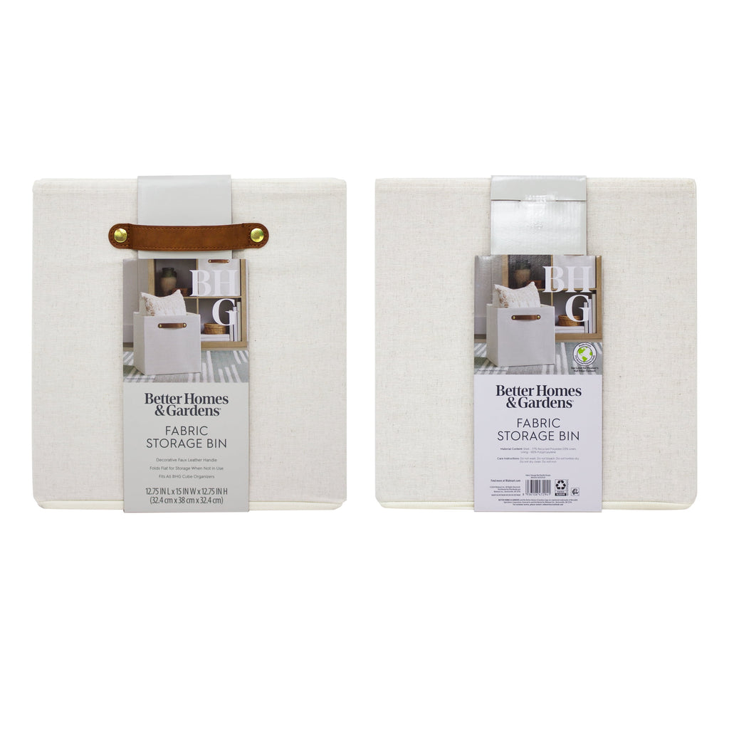 Better Homes &amp; Gardens Collapsible Fabric Cube Storage Bin, Vanilla