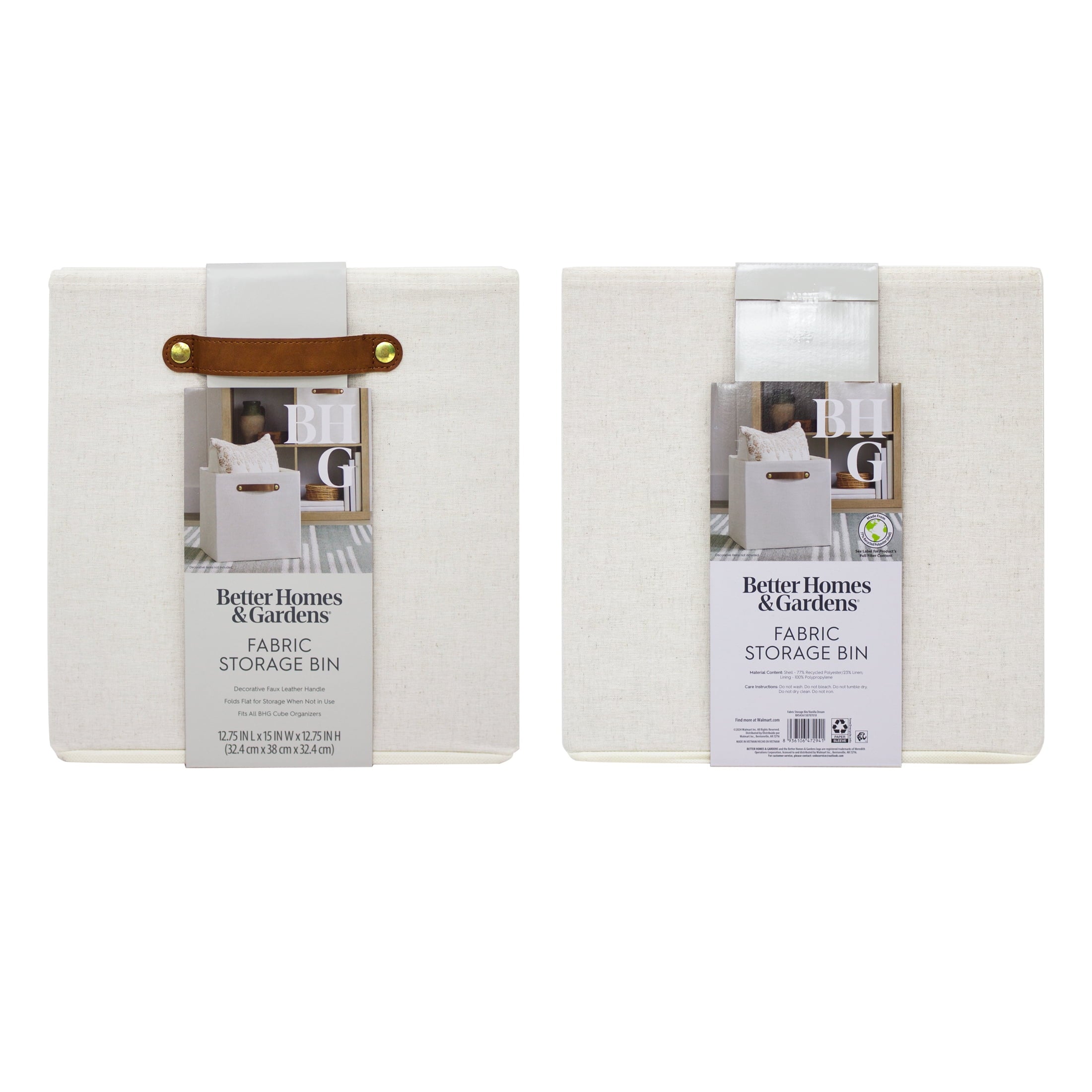 Better Homes &amp; Gardens Collapsible Fabric Cube Storage Bin, Vanilla