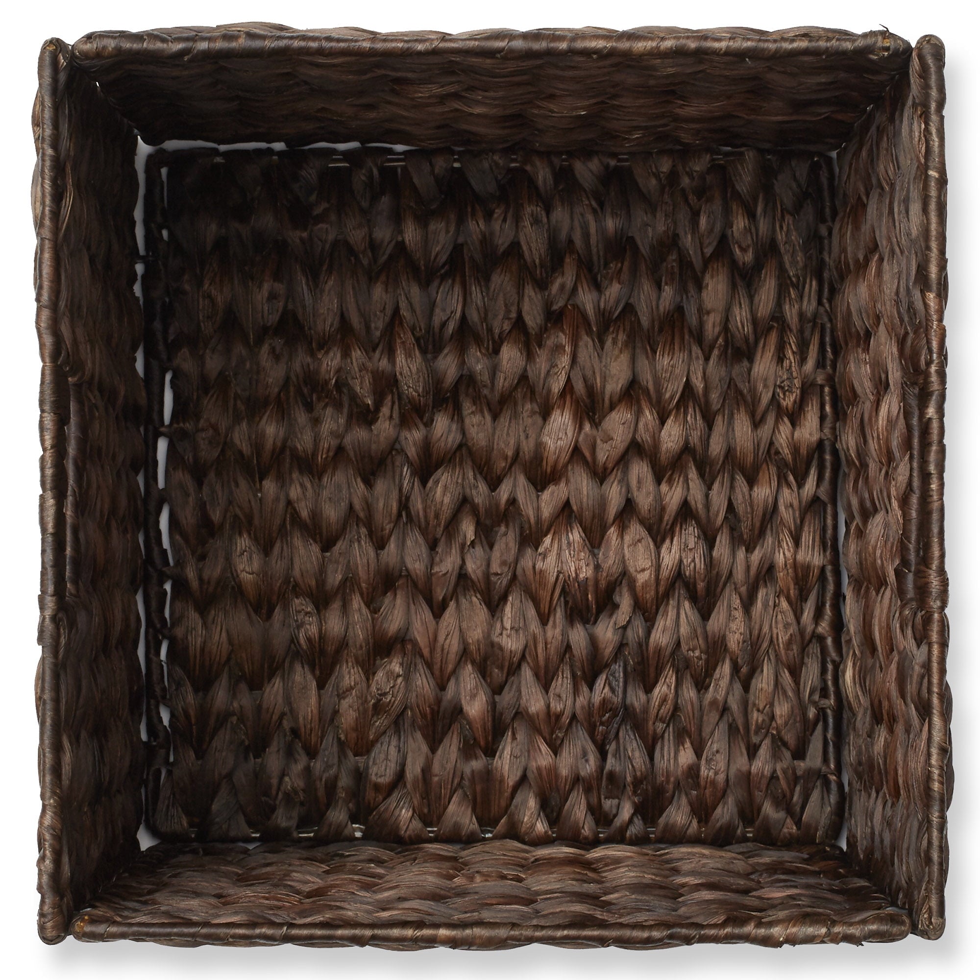 13" x 13" Water Hyacinth Storage Baskets, Natural - Set of 2 Collapsible Cube Organizers, Woven Bins for Bathroom, Bedroom, Laundry, Pantry, Shelves