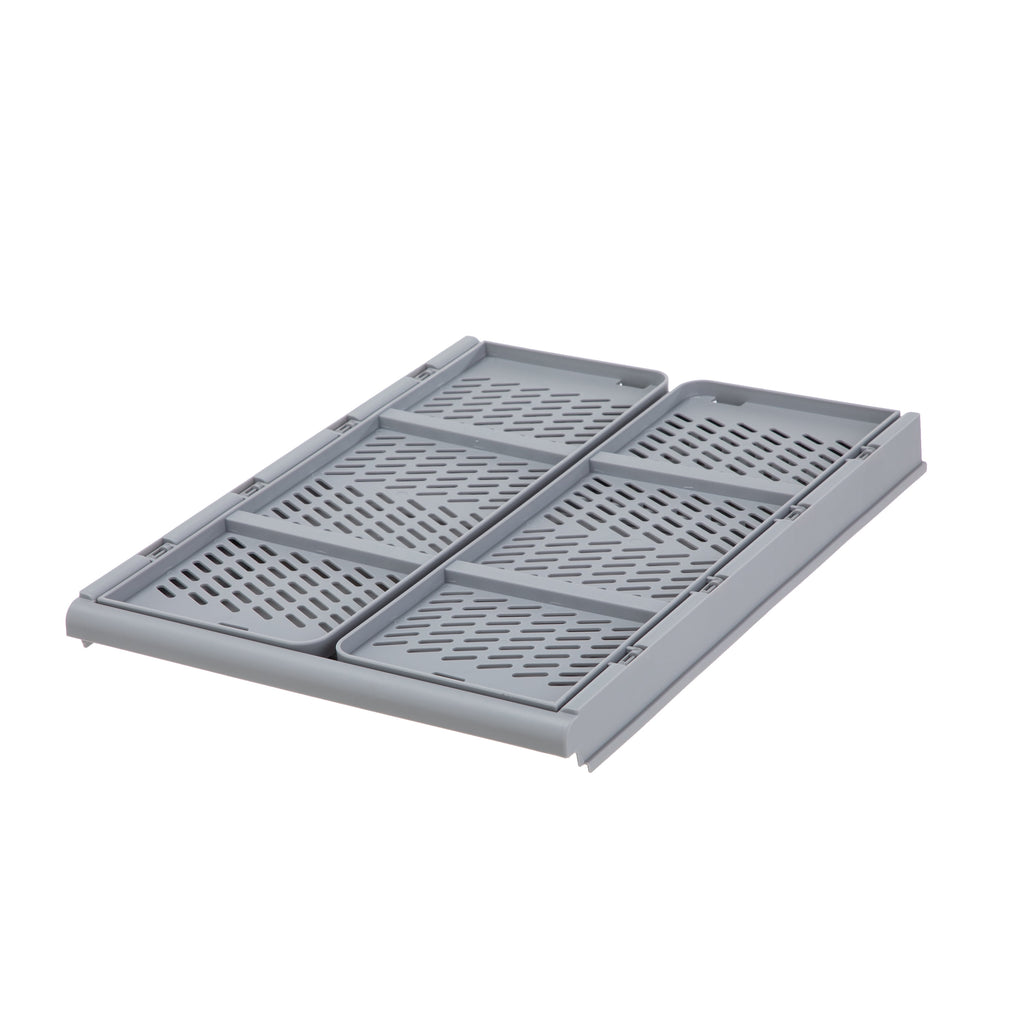 Kids Collapsible Stacking Plastic Storage Bin, Grey, 13 in x 17 in x 1.3 in