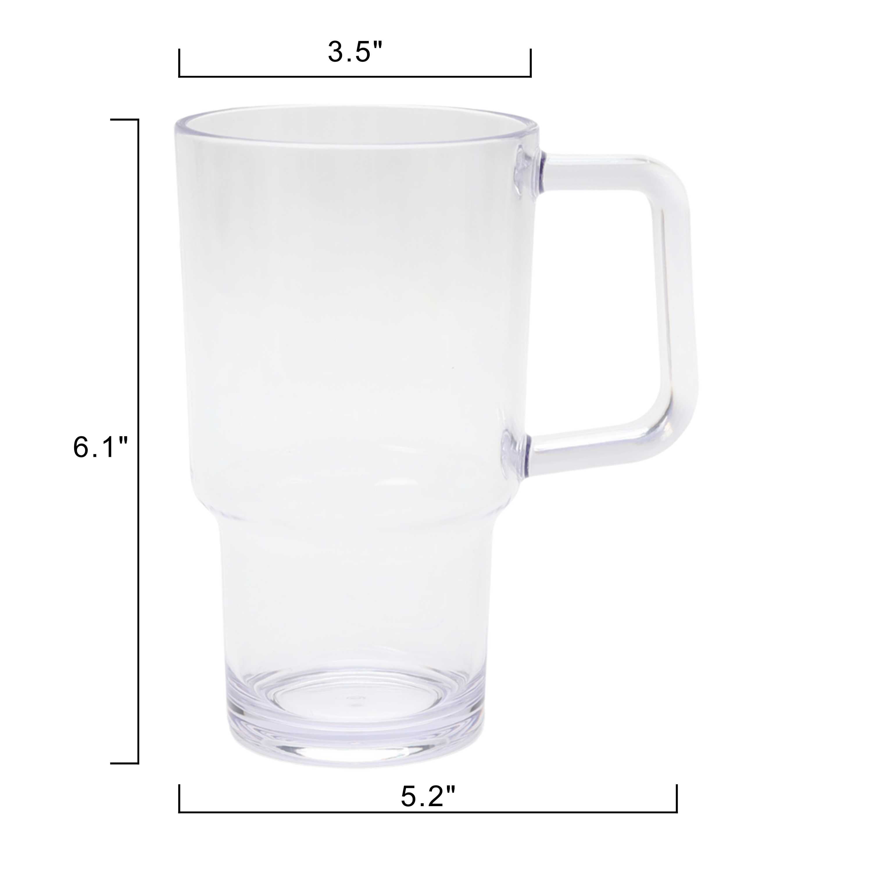 21-Ounce Acrylic Tumbler with Handle, Clear