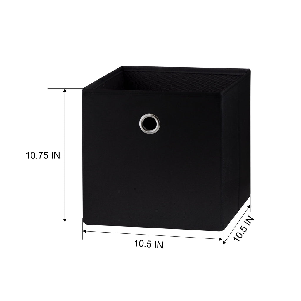 Collapsible Fabric Cube Storage Bin, Rich Black