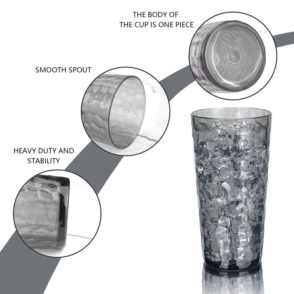 24-Ounce Plastic Tumbler Acrylic Drinking Glasses, Plastic Cups, , , Shatter Proof, , Set of 8 ( Multicolor )