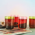 12oz Drinking Glasses Set of 4, Gradient Color Acrylic Tumbler Cup, Ice Beverage and Water Servers Mixed Colors
