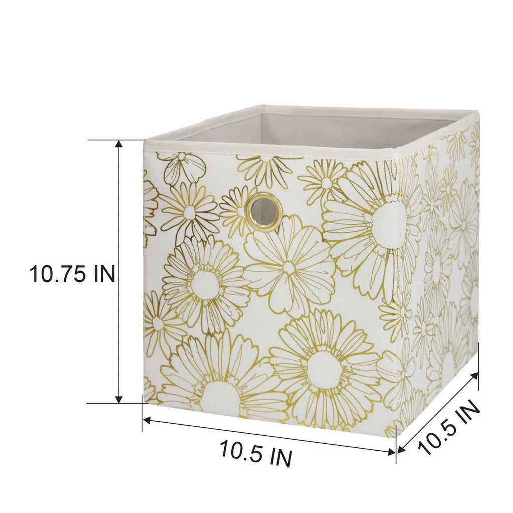 Collapsible Fabric Cube Storage Bins (10.5" x 10.5"), Blue Cove, 4 Pack