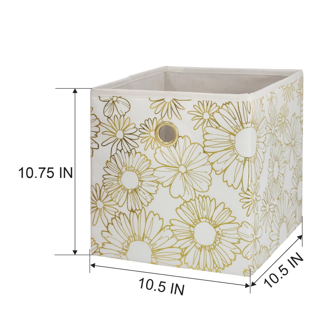 Collapsible Fabric Cube Storage Bins (10.5" x 10.5"), Blue Cove, 4 Pack