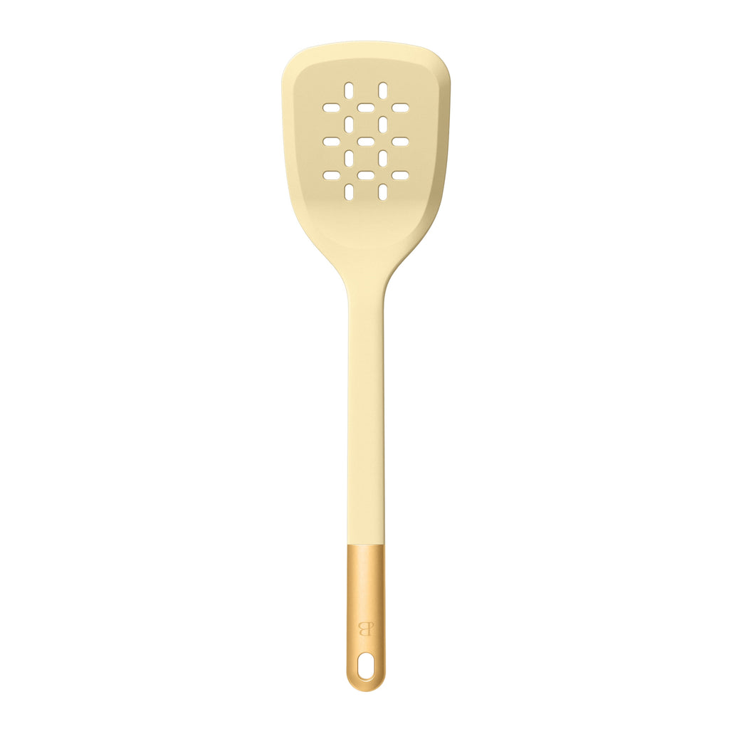 6-Piece Silicone Tool Set with Ceramic Crock, Porcini Taupe by Drew Barrymore