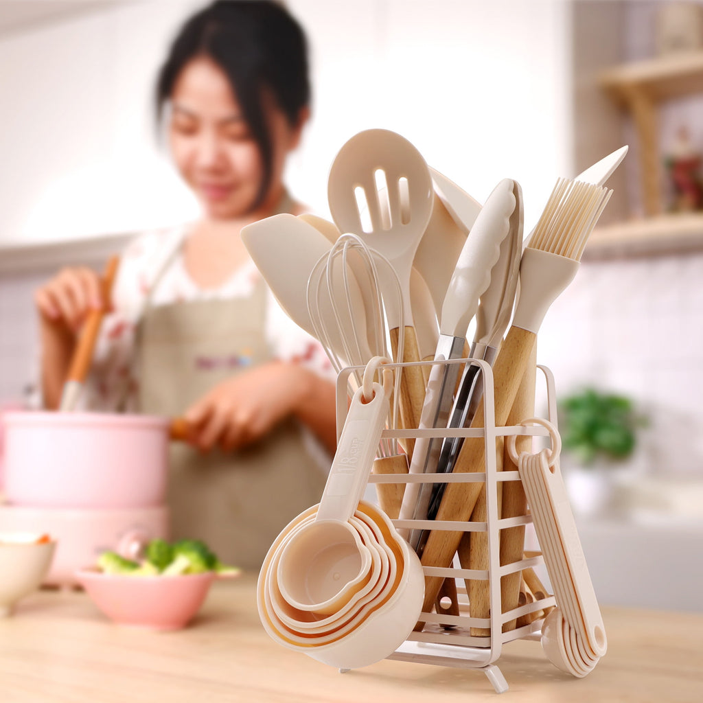 32 PCS Silicone Cooking Utensils Set, 446°F for Nonstick Cookware