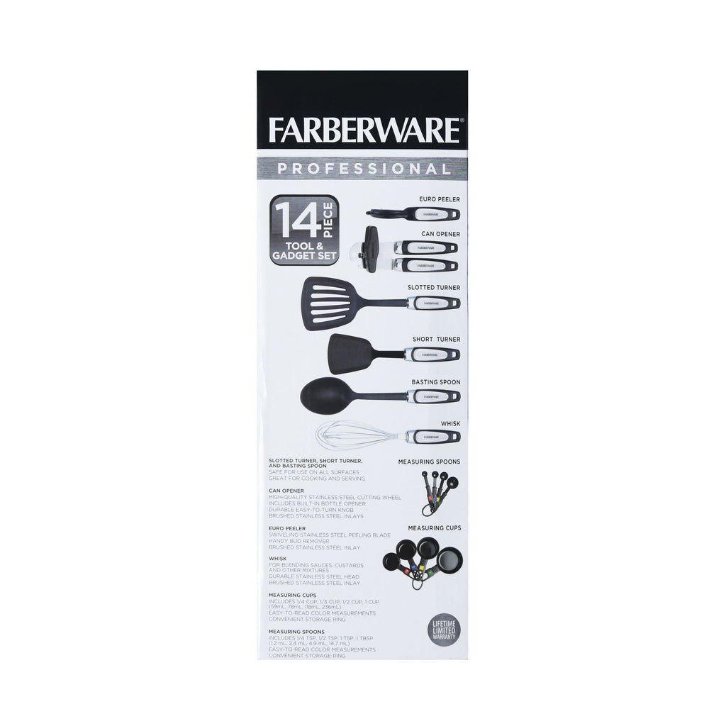 14-Piece Kitchen Tool and Gadget Kitchen Utensil Set in Black
