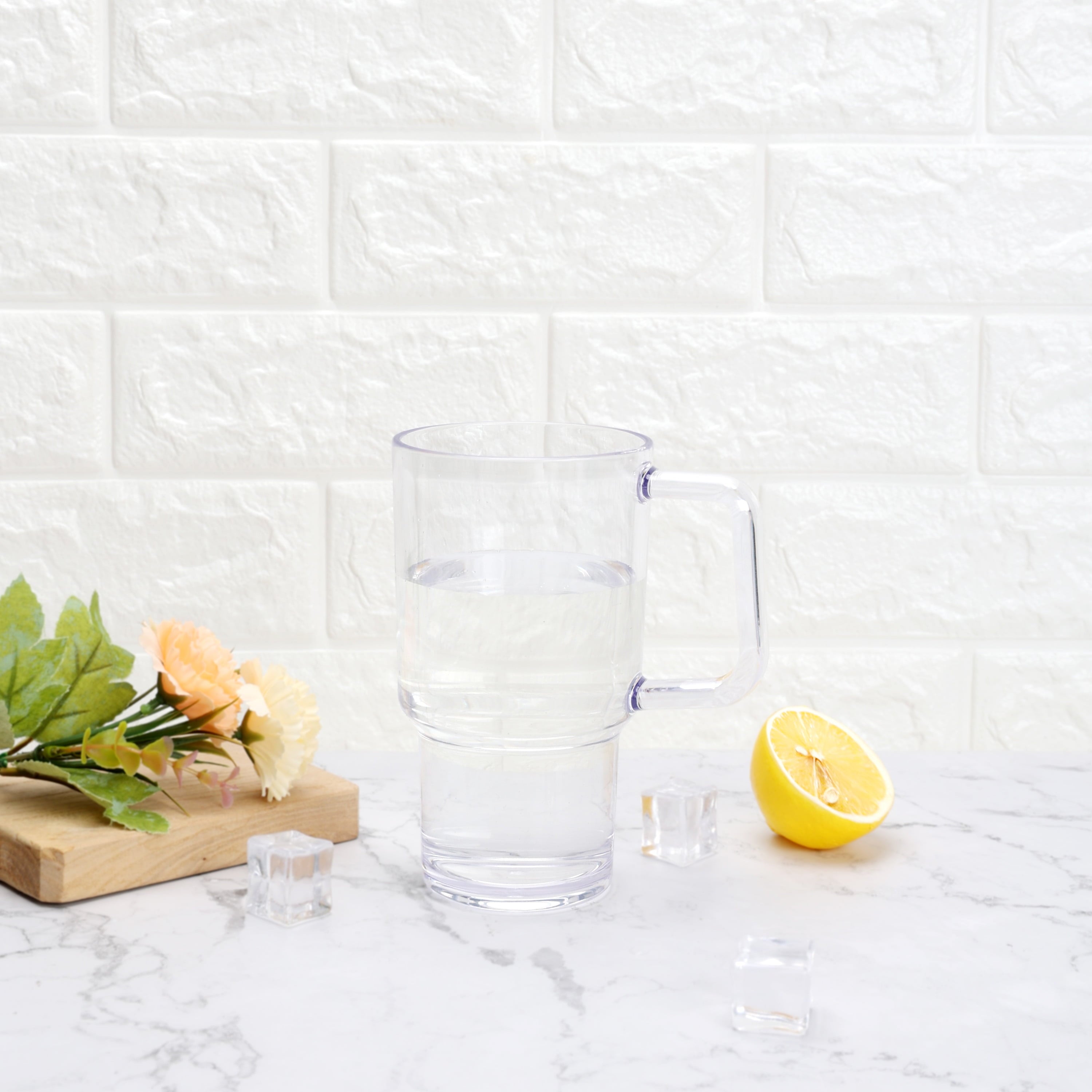 21-Ounce Acrylic Tumbler with Handle, Clear