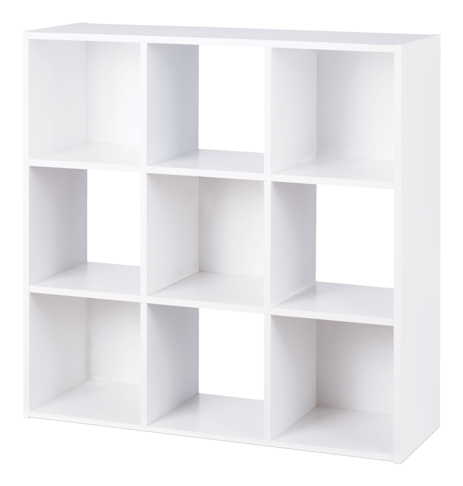 For Living 9-Cube Storage Organizer, Bookcase/Bookshelf, White