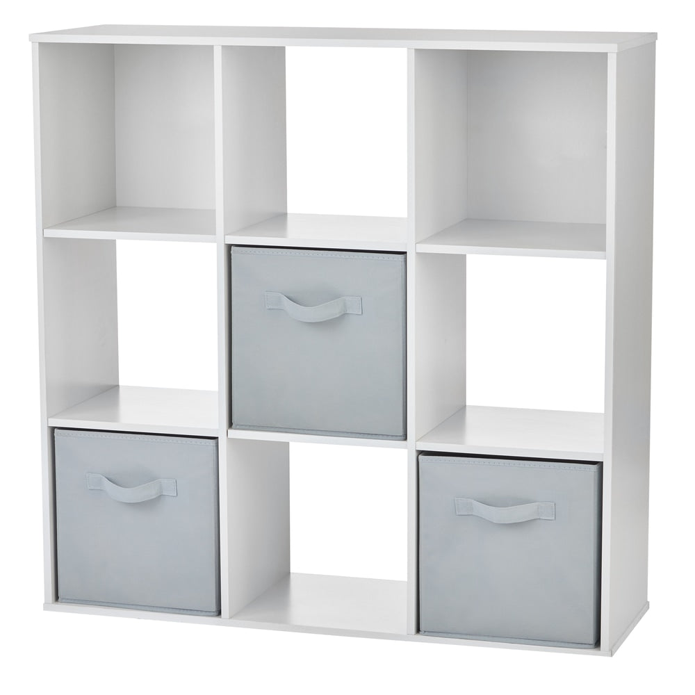 For Living 9-Cube Storage Organizer, Bookcase/Bookshelf, White