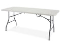 For Living Portable Folding Table with Casters & Handle, 6-ft, White