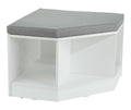 For Living Space Saving Corner Bench with Storage, White/Grey
