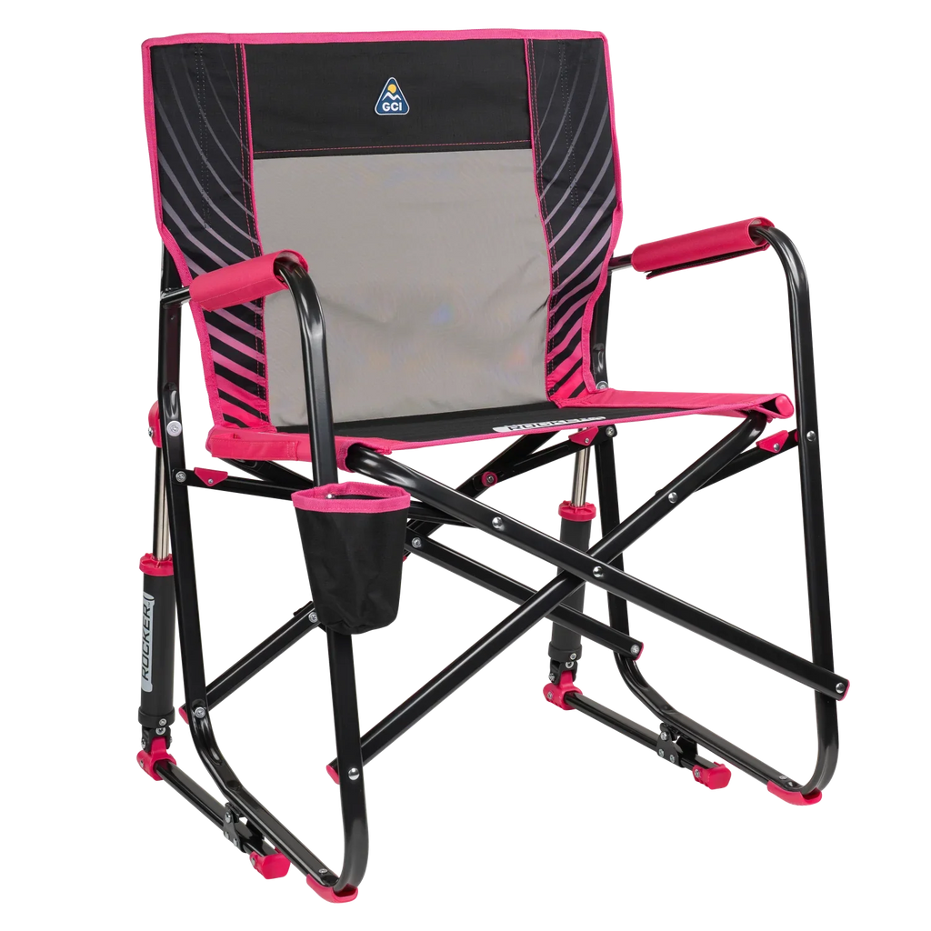 Front right view of the pink shockwave Freestyle Rocker.