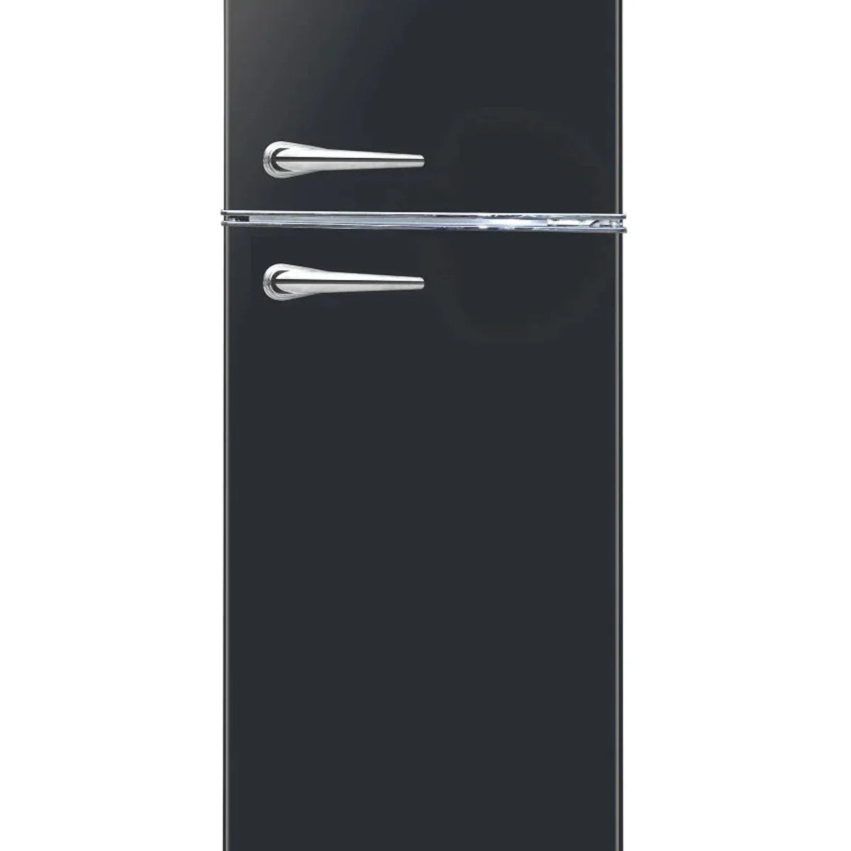 Frigidaire 7.5 cu ft Black Retro Top Mount Refrigerator with Classic Chrome Handle