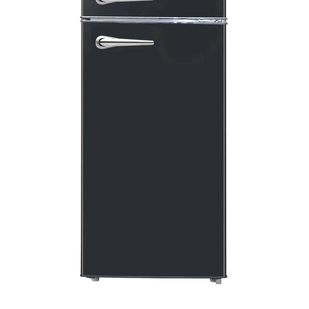 Frigidaire 7.5 cu ft Black Retro Top Mount Refrigerator with Classic Chrome Handle