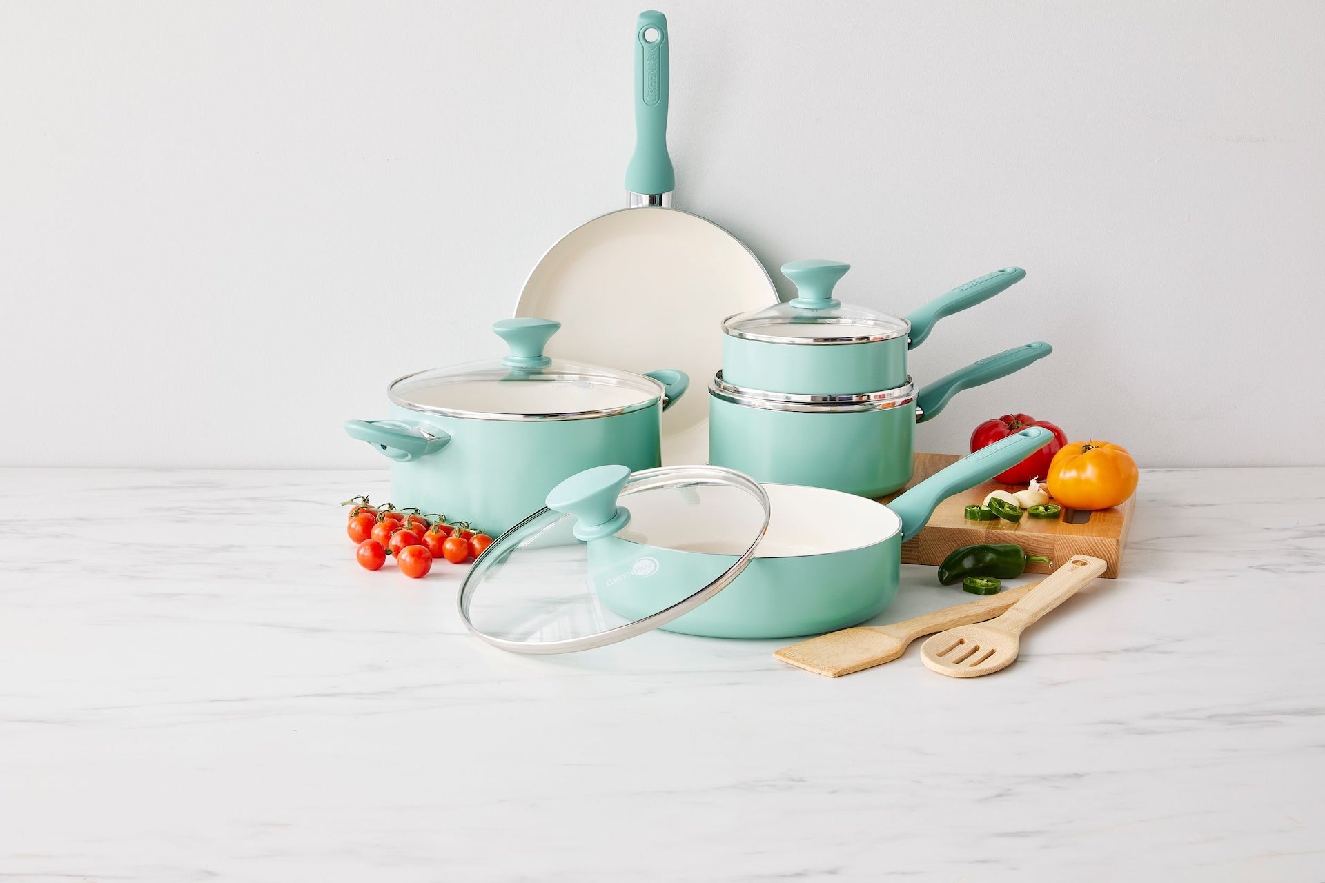 GreenPan Rio Ceramic Cookware Set, Dishwasher & Oven Safe, 11-pc