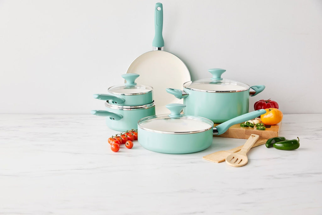GreenPan Rio Ceramic Cookware Set, Dishwasher & Oven Safe, 11-pc
