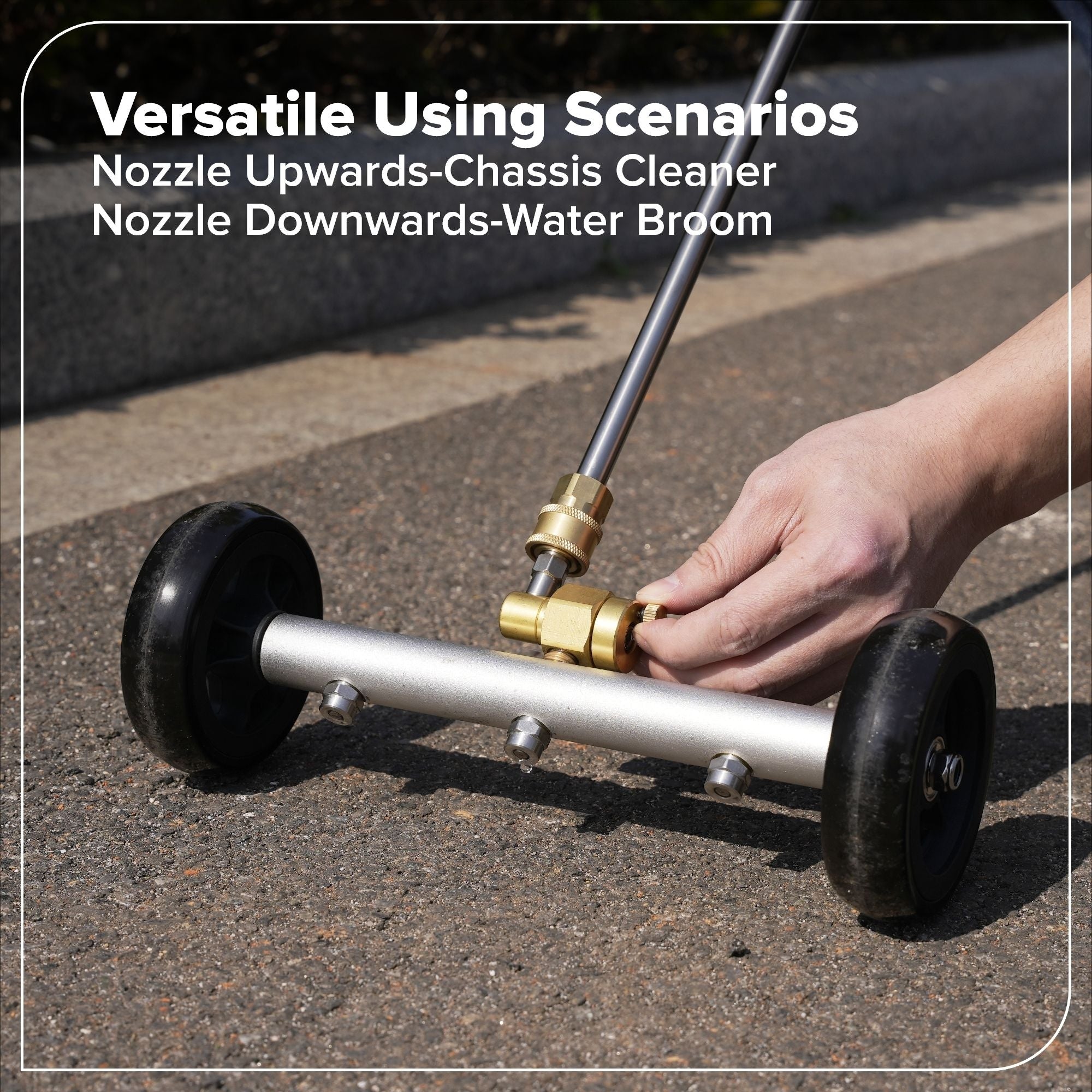 Greenworks 2-in-1 Water Broom & Undercarriage Cleaner, Pressure Washer Attachment