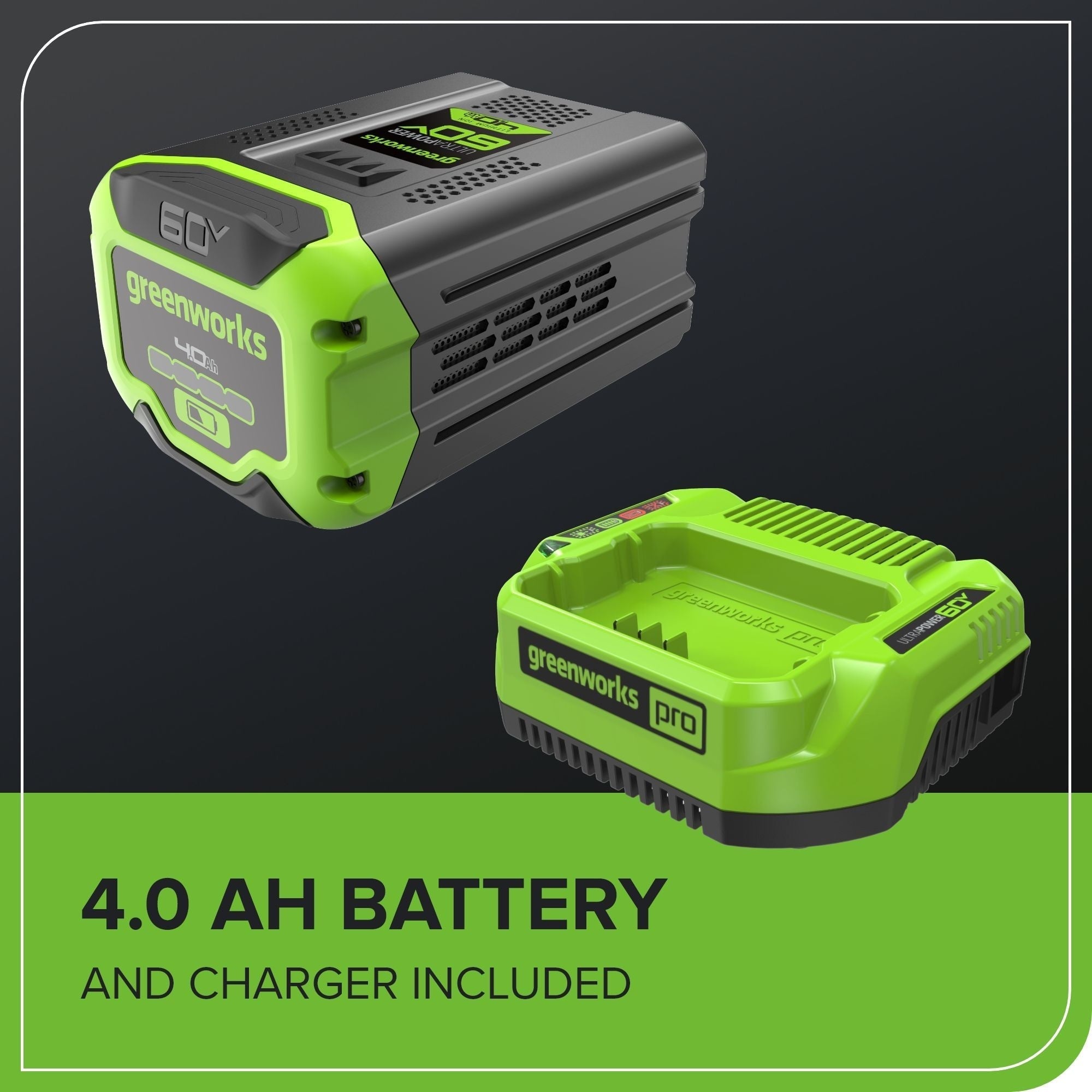 Greenworks 60V 17-in Push Lawn Mower with 4.0 Ah Battery & 3A Charger