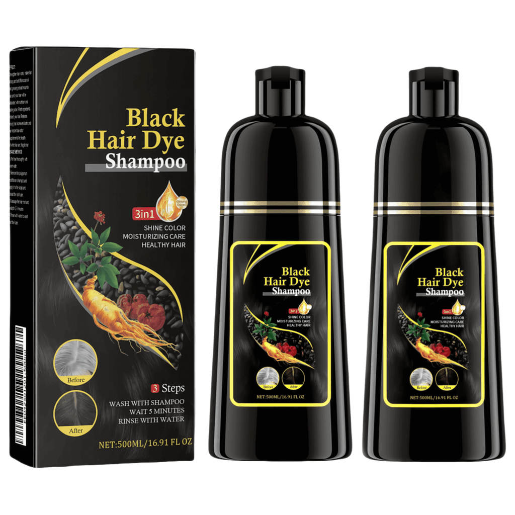 Black Hair Shampoo Organic Natural Plant Hair Dye Plant Essence Permanent Black Hair Color Dye Shampoo for Women Men Cover Gray White Hair