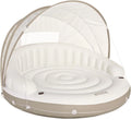 Canopy Island Inflatable Pool Float: Comfortable Lounge Surface – Built-in Cup Holders – Detachable Sunshade – 440lb Max Weight Capacity – 78.5" x 59"