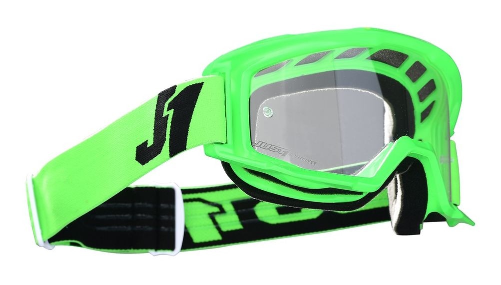 Just1 Vitro Powersports Anti-Fog Scratch-Resistant Goggles, Fluorescent Green