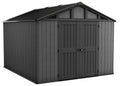 Keter Apex Resin 2-Door Outdoor Storage Shed with Full Length Skylight, Grey, 10-ft x 11.5-ft