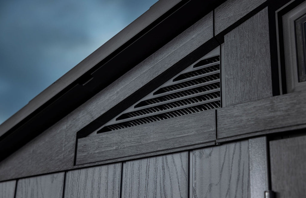 Keter Apex Resin 2-Door Outdoor Storage Shed with Full Length Skylight, Grey, 10-ft x 11.5-ft