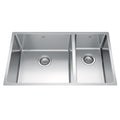 Kindred Brookmore Undermount Combination Bowl Kitchen Sink, 30.5-in x 18.1-in x 9-in, Stainless Steel