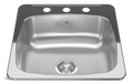 Kindred Reginox Drop In Single Bowl 3-Hole Kitchen Sink, 20.13-in x 20.56-in, Stainless Steel