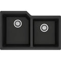 Kindred Urban Undermount Granite Double Bowl Kitchen Sink, 30.69-in x 19.69-in x 8.63-in, Onyx