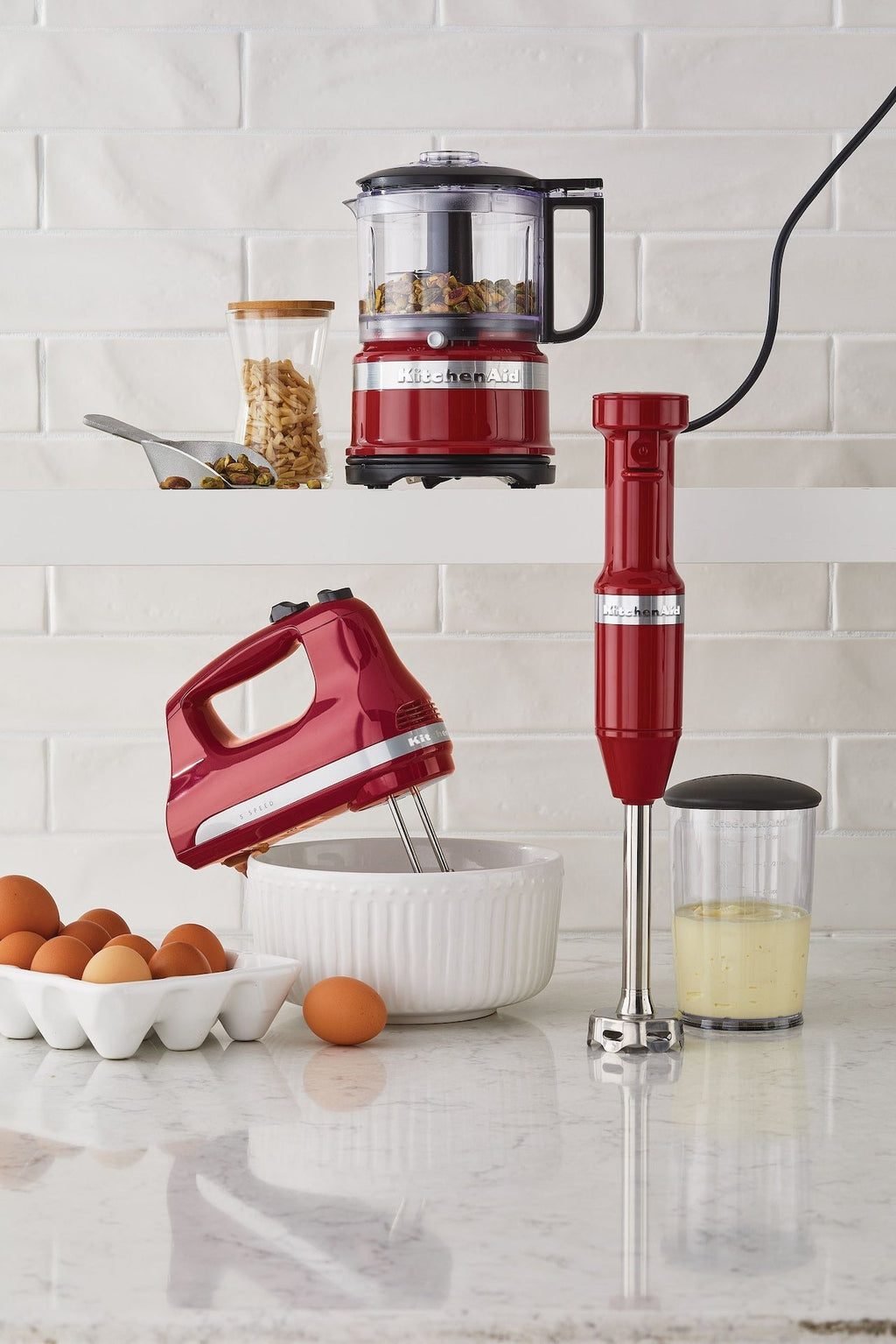 KitchenAid Compact 3.5 Cup Food Chopper/Mini Food Processor with Dishwasher Safe Parts, Empire Red