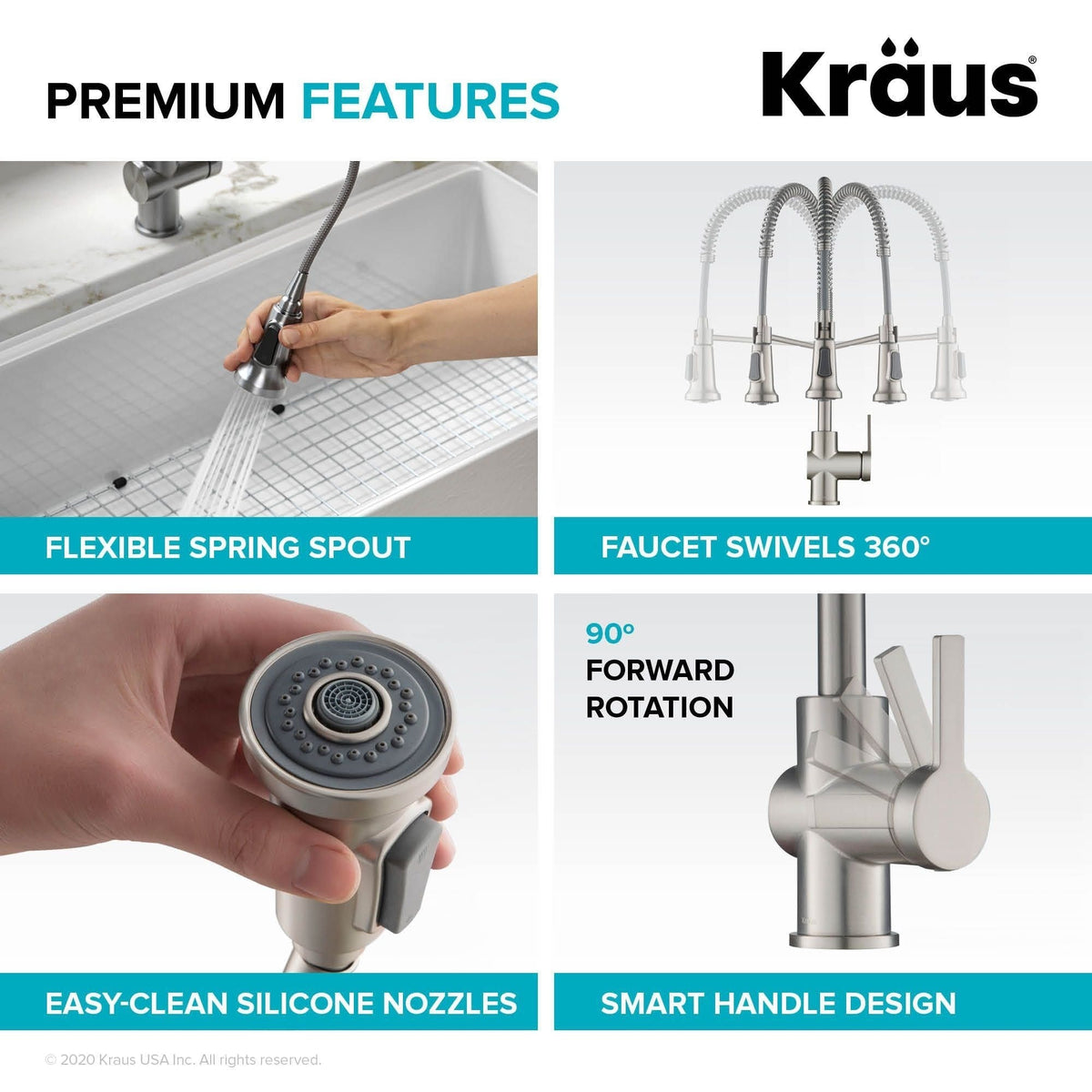 Kraus Britt Commercial Style Pull-Down Single Handle Kitchen Faucet, Matte Black