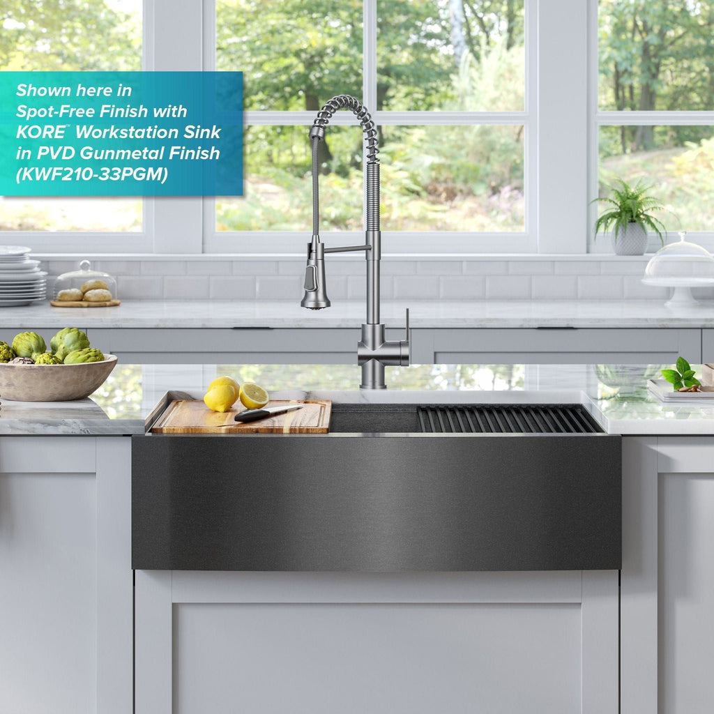 Kraus Britt Commercial Style Pull-Down Single Handle Kitchen Faucet, Matte Black