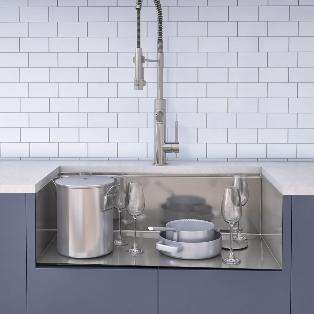 Kraus Kore Undermount Stainless Steel Single Bowl Kitchen Sink with Add-Ons, 27x19x11-in