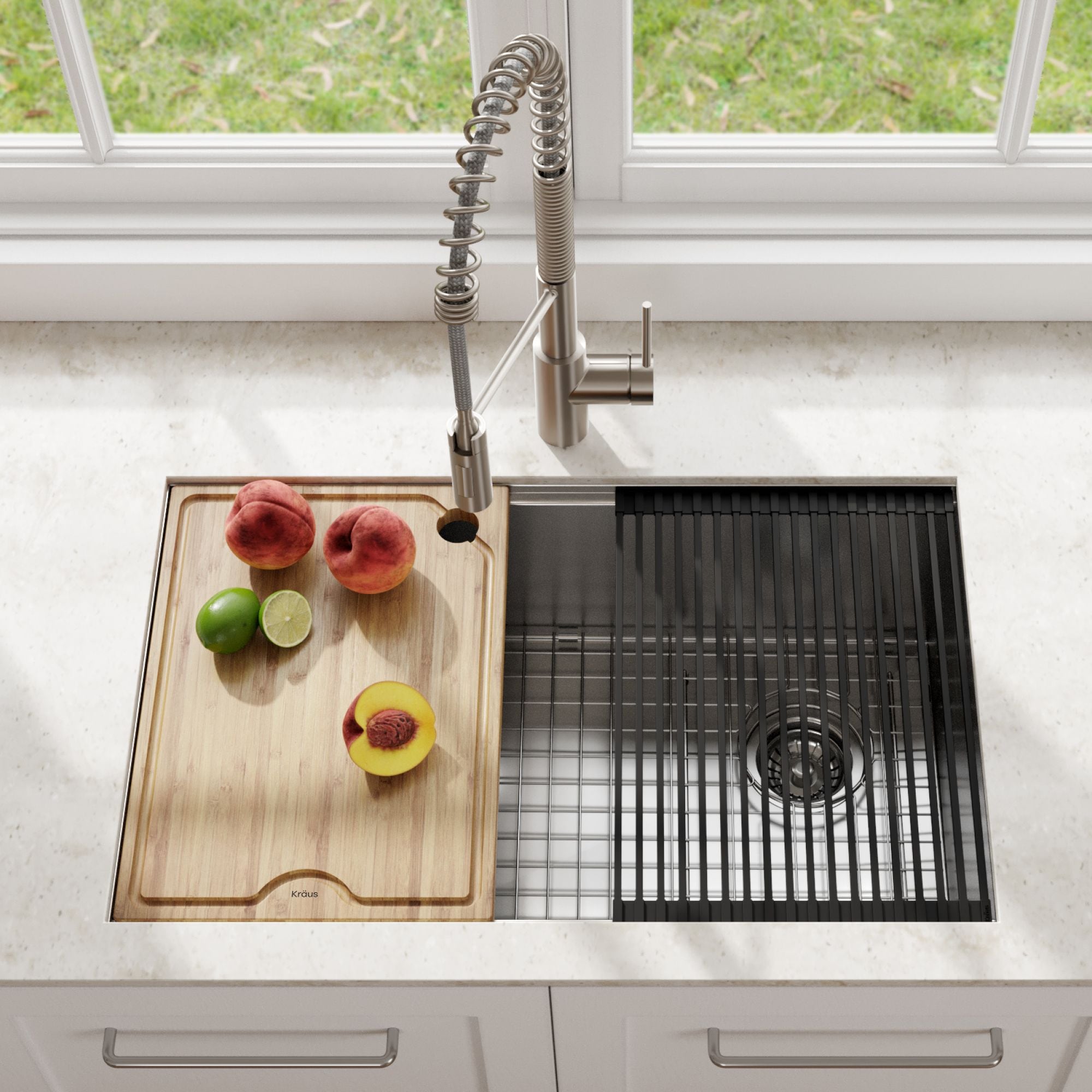 Kraus Kore Undermount Stainless Steel Single Bowl Kitchen Sink with Add-Ons, 27x19x11-in