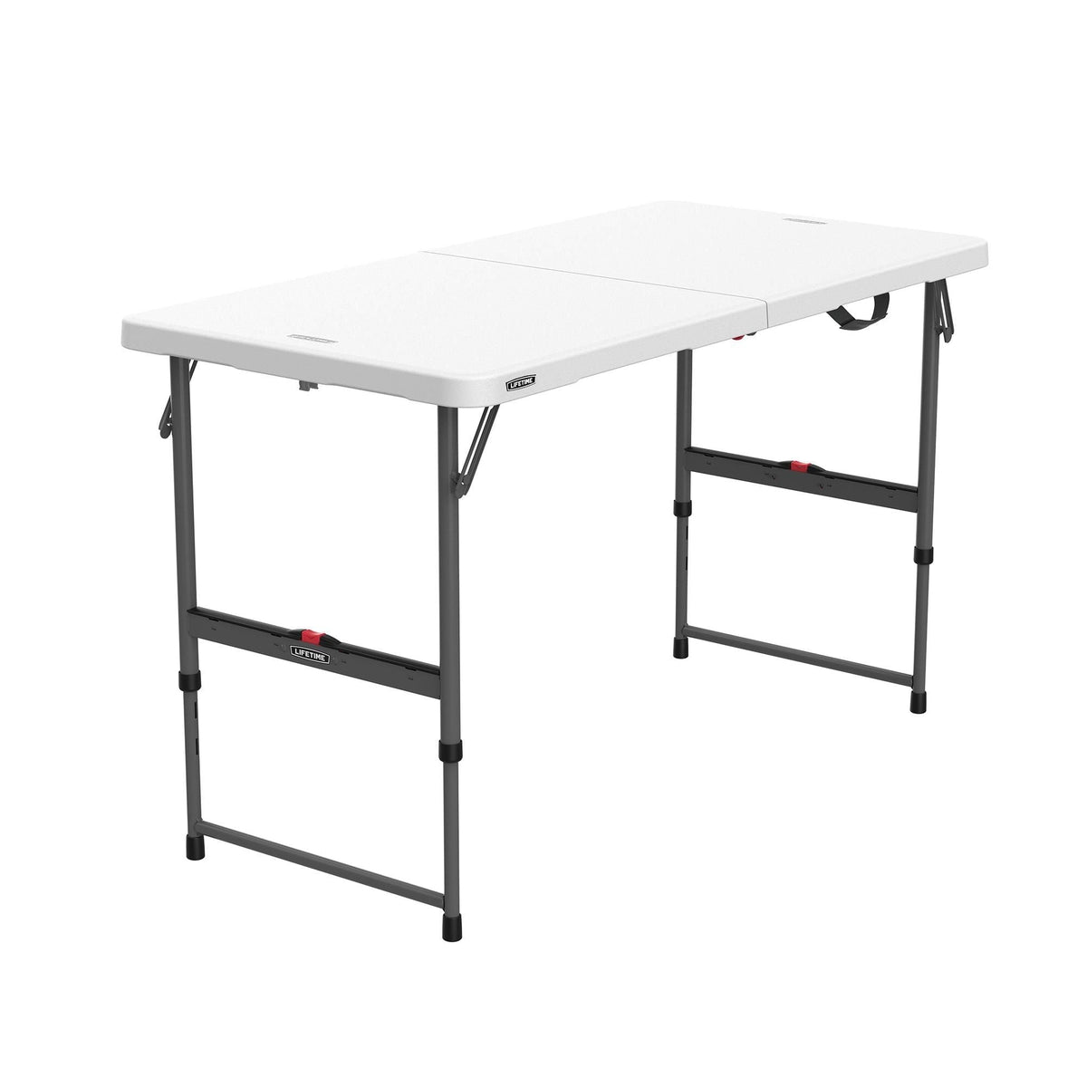 LIFETIME Adjustable Height Folding Table, Indoor/Outdoor, 4-ft