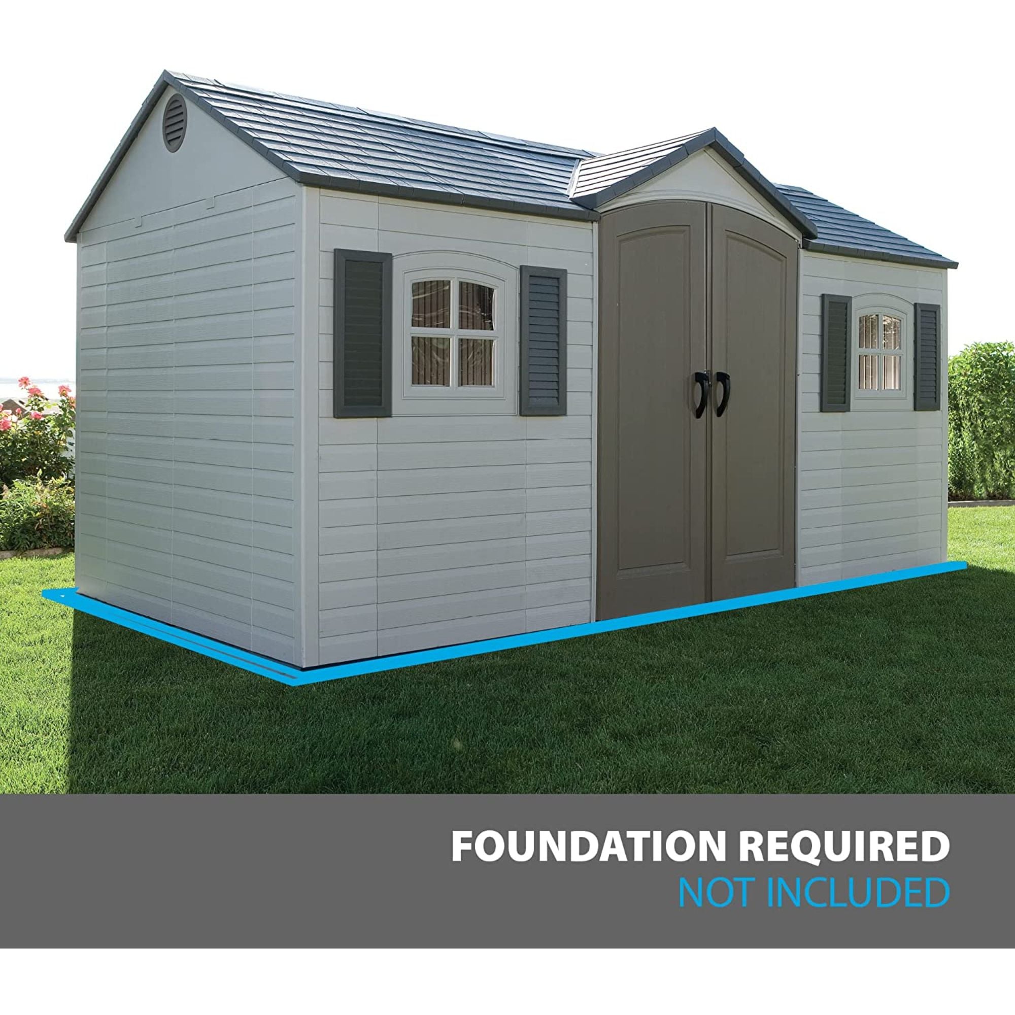 Lifetime Outdoor Storage Shed with Windows, 8-ft x 15-ft