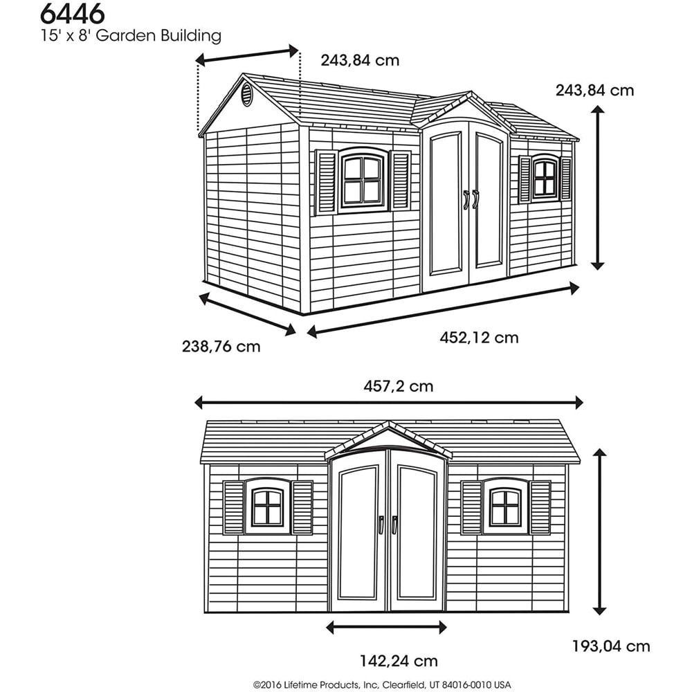 Lifetime Outdoor Storage Shed with Windows, 8-ft x 15-ft